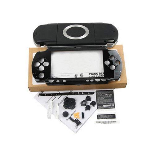 OSTENT Hohe Qualität Komplettes Gehäuse Reparatur Mod Case + Knopf-Ersatz Kompatibel für Sony PSP 1000 Farbe Schwarz