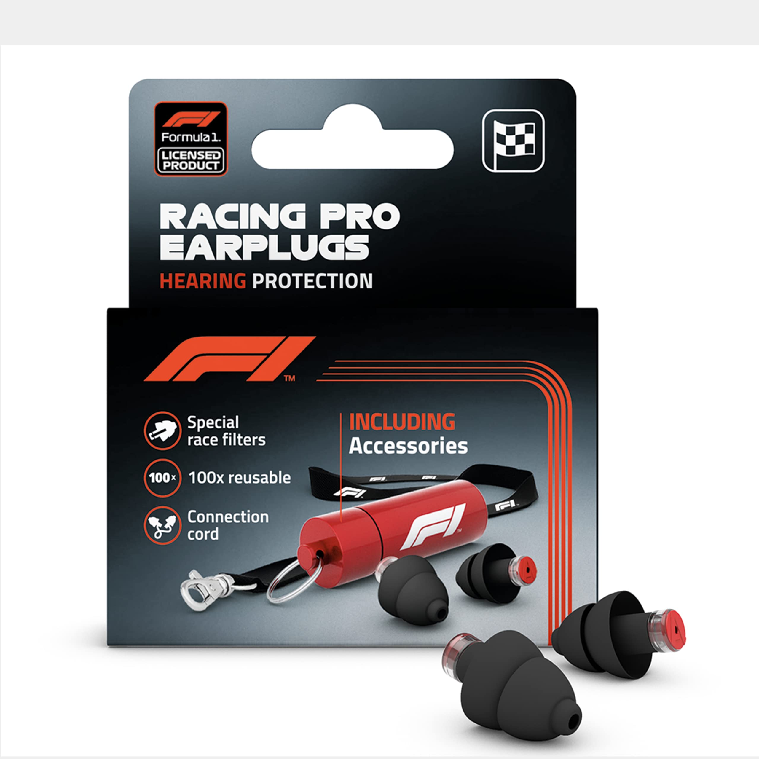 Alpine F1® Ohrstöpsel - Wiederverwendbarer F1 Gehörschutz für Veranstaltungen und laute Umgebung - Lärmreduktion von 22dB - Ultra Soft Comfort Gehörschutz - Formula 1 Product