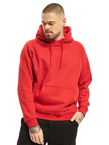 Urban Classics Herren Kapuzenpullover Blank Hoodie, Farbe red, Größe L