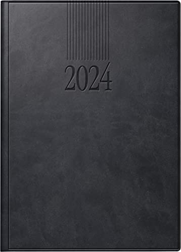 Rido Buchkalender Roma 1 14,2x20cm 1 Tag/Seite Kunstleder schwarz 2024