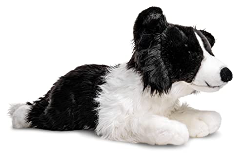 Uni-Toys - Border Collie schwarz-weiß, liegend (ohne Geschirr) - 64 cm (Länge) - Plüsch-Hund, Haustier - Plüschtier, Kuscheltier