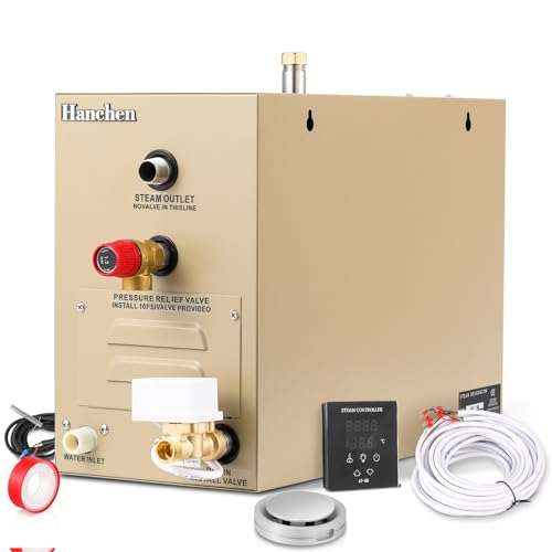 Hanchen 6KW Dampfbadgenerator für 4,2m³ Raum 35-55 ℃ Sauna dampfbad Dampferzeuger für Sauna Bad Türkische Dusche zu Hause CE 220V