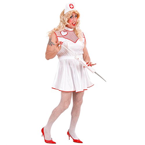 Amakando Krankenschwester Herren Kostüm Ärztin Herrenkostüm Schwester Männerkostüm JGA Nurse Drag Queen Travestie Ärztin Männerballett Faschingskostüm