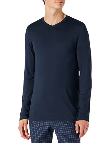 HUBER Herren 24 Hours Men Sleep Shirt Langarm Schlafanzugoberteil, Blau (Tessimaglia Blue 0381), X-Large (Herstellergröße: XL)