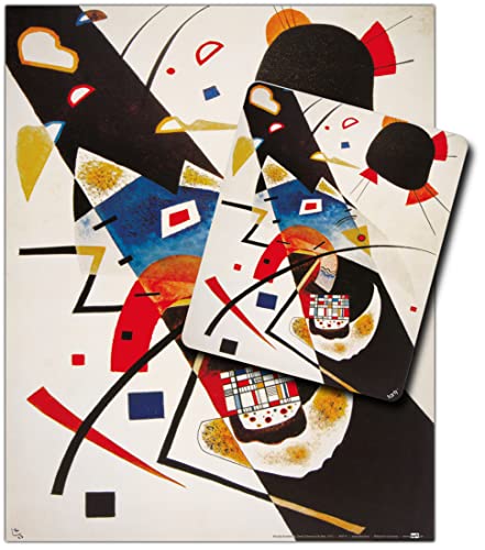 1art1 Wassily Kandinsky, Zwei Schwarze Flecken, 1923 1 Kunstdruck Bild (50x40 cm) + 1 Mauspad (23x19 cm) Geschenkset
