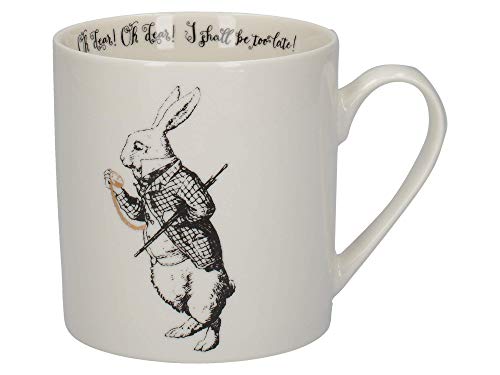 V&A Alice im Wunderland Tasse in Geschenkbox, White Rabbit", feines Porzellan, weiß, 350 ml
