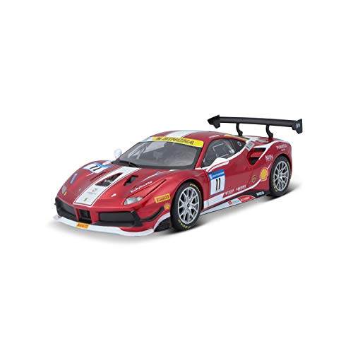 Bburago Ferrari 488 Challenge (Formula Racing '17): Modellauto im Maßstab 1:24, Ferrari Racing Serie, Türen zum Öffnen, 19 cm, rot #11 (18-26308)