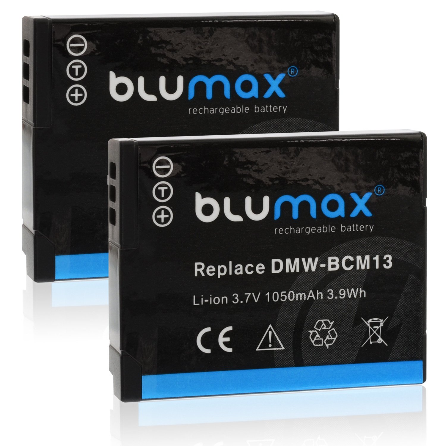 2X Blumax Akku für Pamasonic DMW-BCM13 / DMW-BCM13E // 1050mAh kompatibel mit Lumix DMC TZ40 TZ41 TZ55 TZ56 TZ58 TZ60 TZ61 TZ70 TZ71 || ZS30 ZS40 ZS50 || TS5 FT5