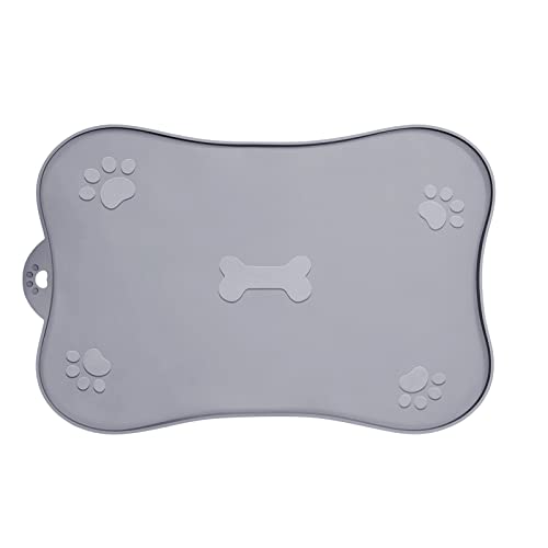 lamphle Pet Silicone Mat Scratch Resistant Less Waste Waterproof Dog Placemat Cat Feeding Mat Cat Supplies L