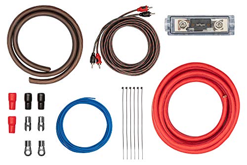 Kabelkit 35mm² fertig konfektioniert - Auto Verstärker Anschluss-Set – mit Powerkabeln, Cinchkabel, Sicherungshalter, Sicherungen – Installations Kit für Endstufen