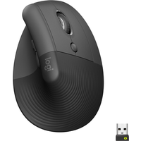 Logitech Lift Vertical Ergonomic Mouse - Vertikale Maus - ergonomisch - optisch - 6 Tasten - kabellos - Bluetooth, 2,4 GHz - Logitech Logi Bolt USB-Receiver - Graphite (910-006473)