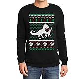 Weihnachten Lustiges Motiv T-Rex Vs Rentier Geschenk Sweatshirt XX-Large Schwarz