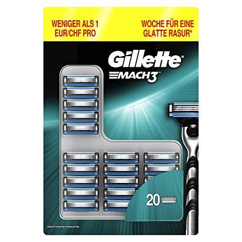Gillette Mach3 Rasierklingen für Männer, 20 Stück