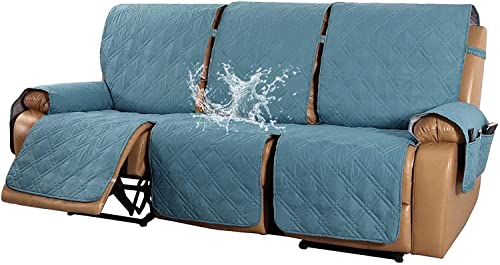XVBVS wasserdichte Liegesofa-Sofabezug 3-Sitzer-Liegesofa-Schonbezüge Langlebige Couchbezug Gesteppter Liegemöbelschutz mit Rutschfesten Schultergurten für Wohnzimmer (Color : Gray Blue)