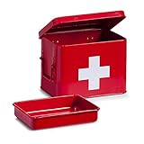 Sir Safety System Zeller 18115 Medizinbox, Metall, rot, ca. 21,5 x 16 x 16 cm, Erste-Hilfe-Kasten, Arznei-Aufbewahrung, Hausapotheke