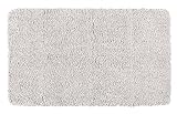 WENKO Badteppich Belize Light Grey, 70 x 120 cm - Badematte, sicher, flauschig, fusselfrei, Polyester, 70 x 120 cm, Hellgrau