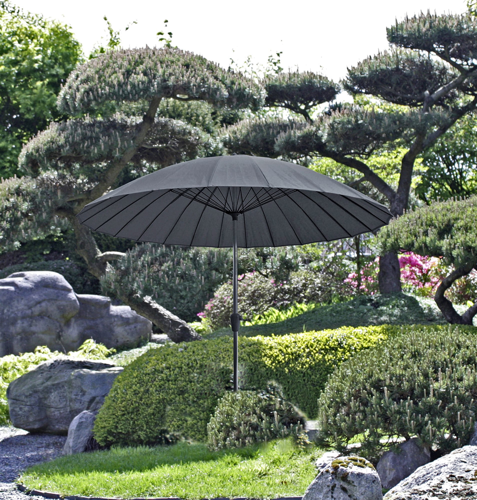 Garden Pleasure Sonnenschirm Sonnenschirm mit 24 Streben, anthrazit, (Packung), mit 24 Streben