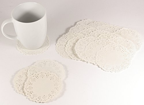 K&B Vertrieb Tassenuntersetzer Tischdeckchen Papiertassendeckchen Untersetzer Papier Weiß (1.250 Stück)