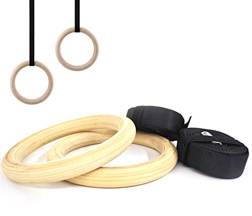 FFitness Wooden Ringe, Unisex, für Erwachsene, helles Holz und Schwarz, einzigartig