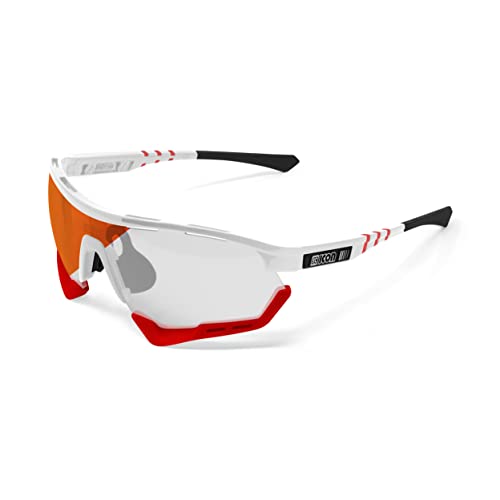 Scicon Sports Sonnenbrille Aerotech-Scn-Xt-Photochromic-Xl (SCNXT Photochromic Red Mirror/White Gloss)
