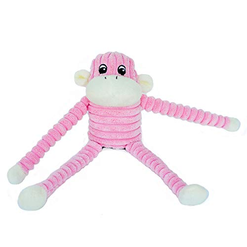 ZippyPaws Spencer The Crinkle Monkey - Small Pink Hundespielzeug