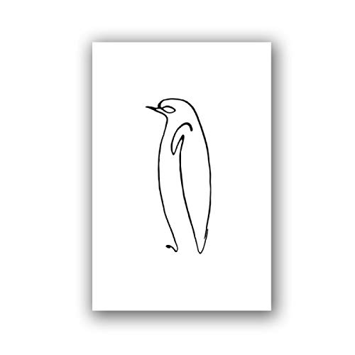 Pablo Picasso Tiere Druck Poster Abstrakte Strichzeichnung Vogel Pinguin Leinwand Malerei Skizzen Minimalistische Wandkunst Bild 60x90cm Rahmenlos