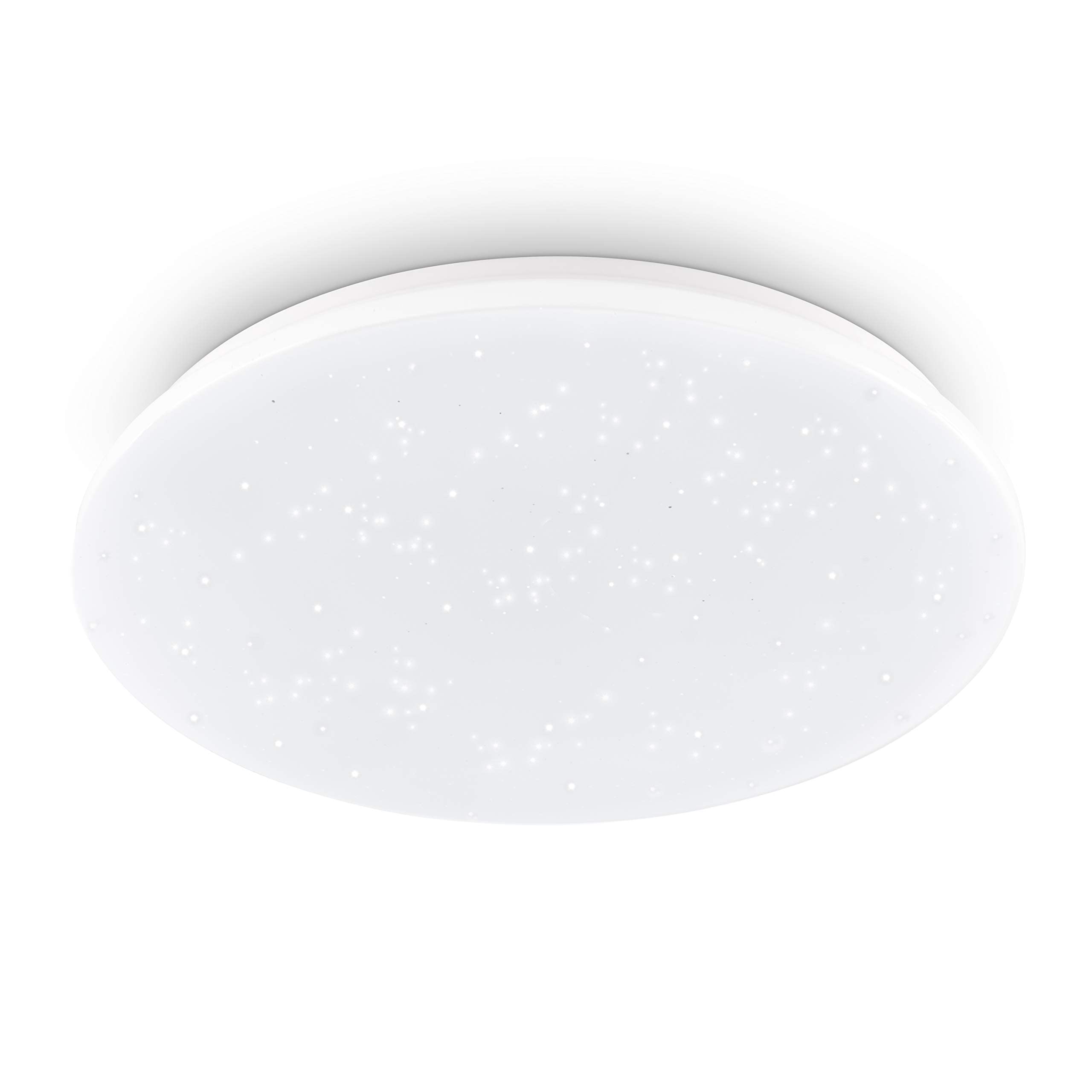 EGLO Deckenlampe Pogliola-S, Ø 50 cm, Kristalleffekt LED Deckenleuchte, 1 flammige Wohnzimmerlampe aus Stahl und Kunststoff, Lampe weiß, Kinderzimmerlampe, Küchenlampe, Bürolampe, Flurlampe Decke