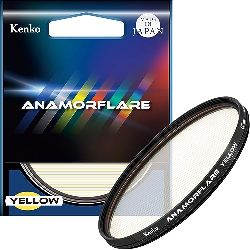 Kenko ANAMORFLARE Yellow φ82mm, Strahlenförmiger Streulichteffekt-Filter, Drehbarer Rahmen, Hergestellt in Japan, Gelb 549766