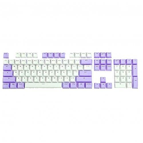 BINCIBH Keycaps,Tastenkappen Der Tastatur 104pcs / 1 Set Dual Farben Hintergrundbeleuchtung Keycaps English Ersatztaste Set für Game Keyboard Key Cap Switches (Color : Purple White)