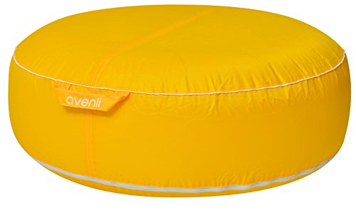 Avenli Pouf I Sitzkissen 98x38cm Sitzsack aufblasbar gewebeverstärkter Bezug wasserfest Outdoor gelb