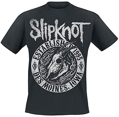 Slipknot Flaming Goat Männer T-Shirt schwarz S 100% Baumwolle Band-Merch, Bands