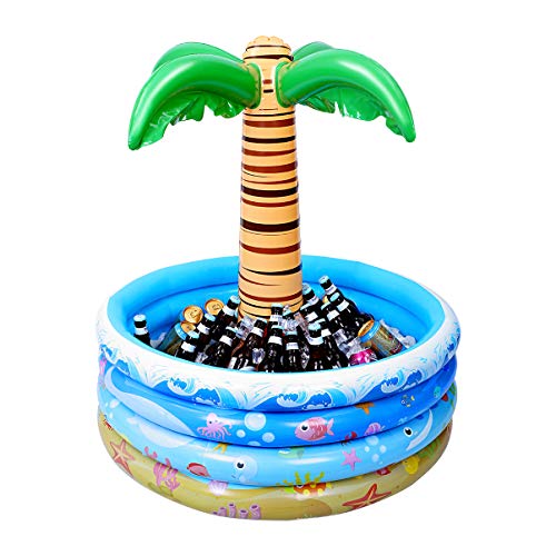 Toyvian 37 Zoll Aufblasbare Palme Pool Schwimmer Kühler Sommer Schwimmen Party Dekoration Kühler für Strand Thema & Hawaii Party
