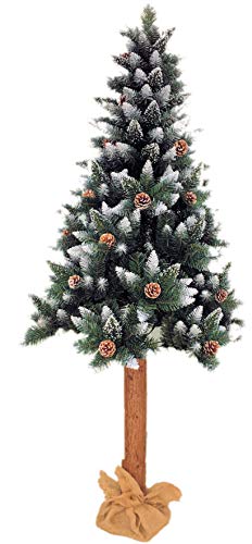 Coil Künstlicher Weihnachtsbaum Tannenbaum Christbaum Dekobaum mit Baumstamm und Kiefernzapfen 160/180/210 (210)