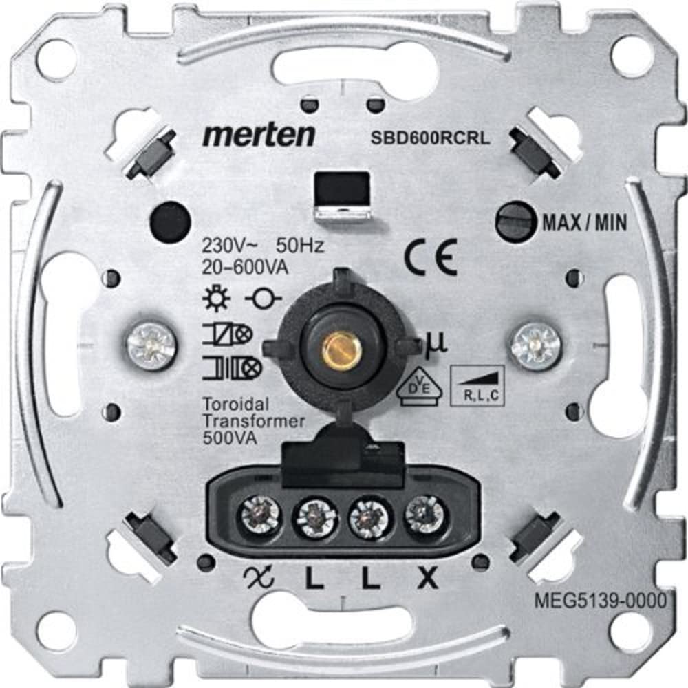 Schneider Electric Merten MEG5139-0000 Dimmschalter, Unterputz Universal-Drehdimmer-Einsatz für dimmbare für LED Lampen, Glühlampem 20 - 600 W/VA, Phasenanschnitt oder Phasenabschnitt