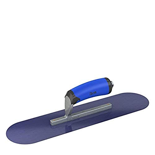 Bon 67-166 16-in x 4-in Blue Steel Round End Pool Trowel with Comfort Wave Handle - Short Shank