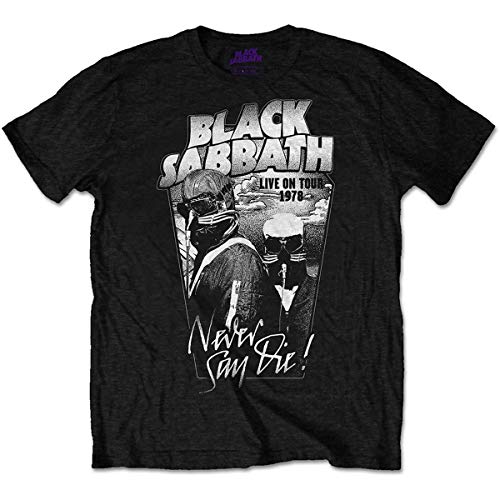 Rockoff Trade Herren Never Say Die T-Shirt, Schwarz (Black Black), XXL