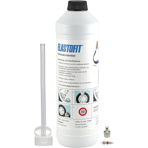 ELASTOFIT Nachfüllpack Pannenset Reifendichtmittel Ersatzflasche für alle PKW/SUV usw. 10 Jahre haltbar (700ml)