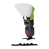 LumiQuest Ultrasoft Frosted Light Diffuser, Compact Light Modifier with UltraStrap Bundle, Universal Classic Design for External Camera Flashes, Neon Green