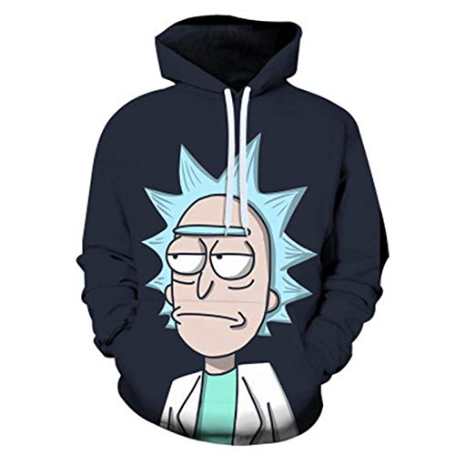 Herren Kapuzenpullover Rick Morty Fashion Casual Funny 3D Printing Hip-Hop Casual Kleidung Gr. M, Farbe02