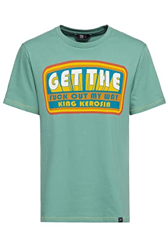 King Kerosin Herren Classic T-Shirt | Regular Fit | Kurzarmshirt | Vintage | Retro | Printshirt Get Out