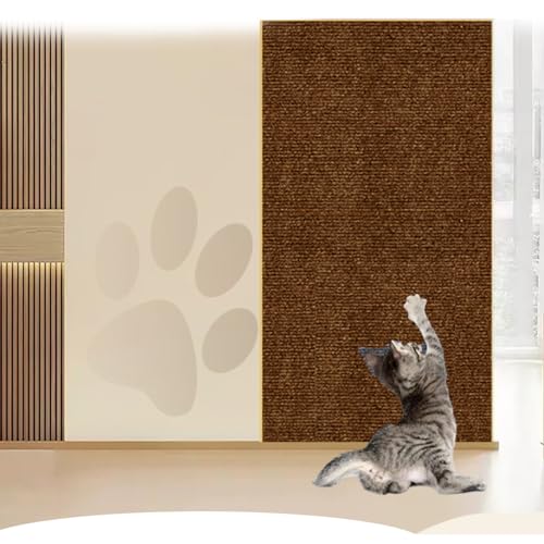 Asisumption Cat Scratching Mat 39.4” X 11.8”Cat Scratch Mat,Trimmable Self-Adhesive Cat Couch Protector for Cat Wall Furniture Stick on Cat Scratching Pads (D,23.6in*3.28 ft)