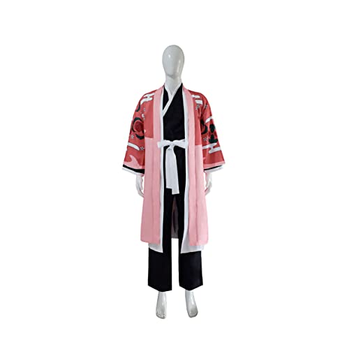 Kyoraku Shunsui Cosplay Kostüm Anime Pink Und Black Kimono Anzug Halloween,Set-XL