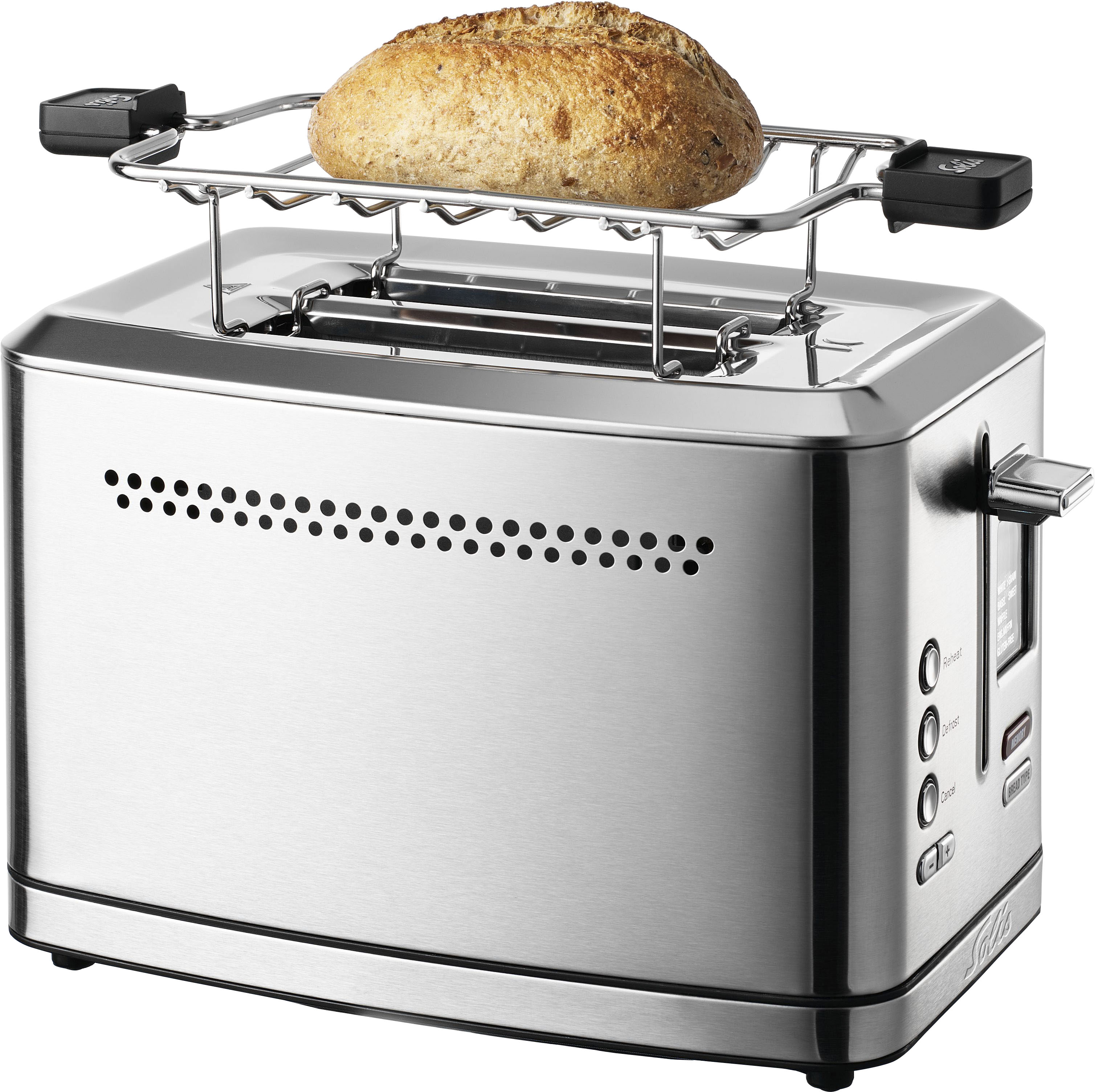 Solis Flex Toaster 8004 Sandwichmaker - Toster Griller - Funktion für Bagels - Extra breite Schlitze - 7 Programme - Inklusive Sandwich-Wärmer