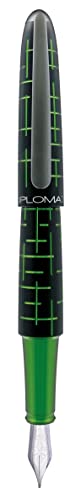 DIPLOMAT ELOX Füllfederhalter EF/Handgefertigt/mit Geschenkbox/Füllhalter Füller Fountain Pen/Füllfederhalter/Farbe: Schwarz Grün