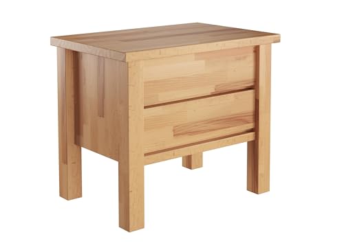Erst-Holz® Nachtkonsole Buche lackiert Massivholz Nachttisch mit Zwei Schubladen 90.20-K41