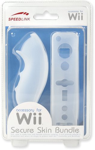 Speedlink Wii/Wii U Schutzhülle für Nunchuk und Wiimote (perfekt angepasste Silikonhülle) weiß