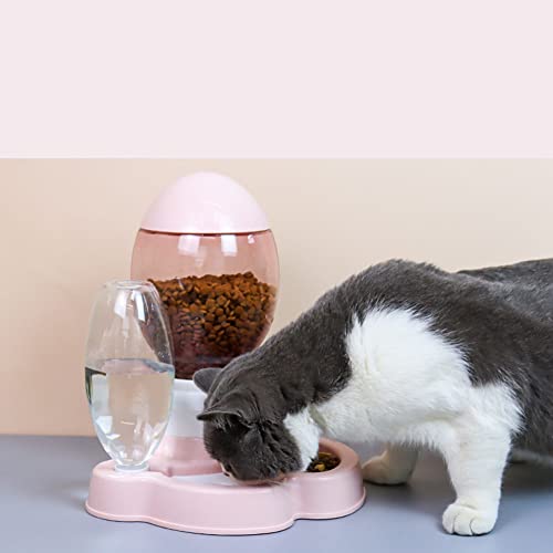 LIZHOUMIL Mehrzweck Futternapf Automatischer Wasser-Futterspender Intelligenter Anti-Überdrehen Fütterungsbehälter für Hunde und Katzen, Wasserfütterung Set, Rosa