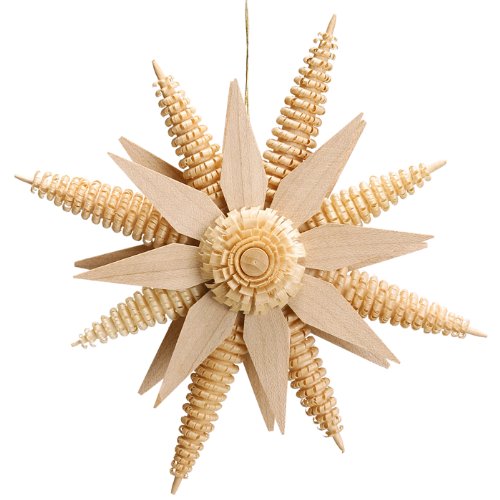 Christbaumschmuck mit Ringelbäumchen & Kieferblätter Natur Ø 15cm NEU Weihnachtsbaum Weihnachtsstern Baumbehang Baumschmuck Weihnachtsschmuck Baum Dekoration Seiffen Erzgebirge Holz Weihnachten Wa