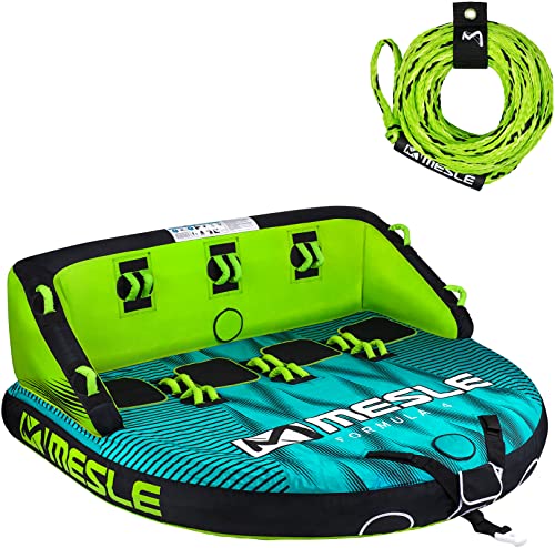 MESLE Tube Set Formula mit Leine, 2-4 Personen Sofa Fun-Tube für Boot, aufblasbare Towable-Couch zum Ziehen, Kinder & Erwachsene, Wasser-Ski Reifen, Wassersport, Personenanzahl:4P