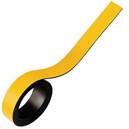 Magnetband Magnetstreifen farbig beschreibbar abwischbar - Breite 30mm - 5m Rolle - Kennzeichnungsband - Ideal zum Beschriften (mit Non-Permanent-Markern) oder farblichen Markierung von Lager-Regalen, Farbe:gelb